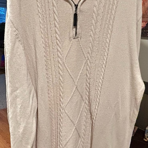 Liberty Blues Men's Cream Turtleneck Sweater - Picture 2 of 9